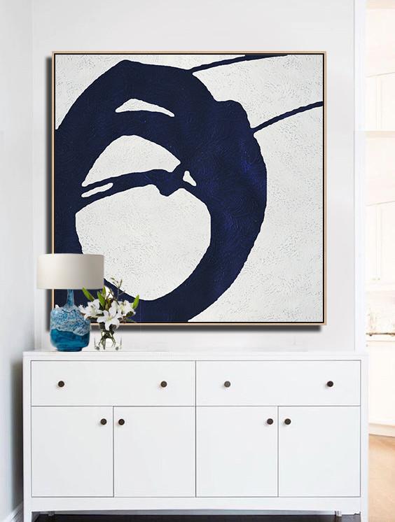 Navy Blue Minimalist Painting #NV154A - Click Image to Close